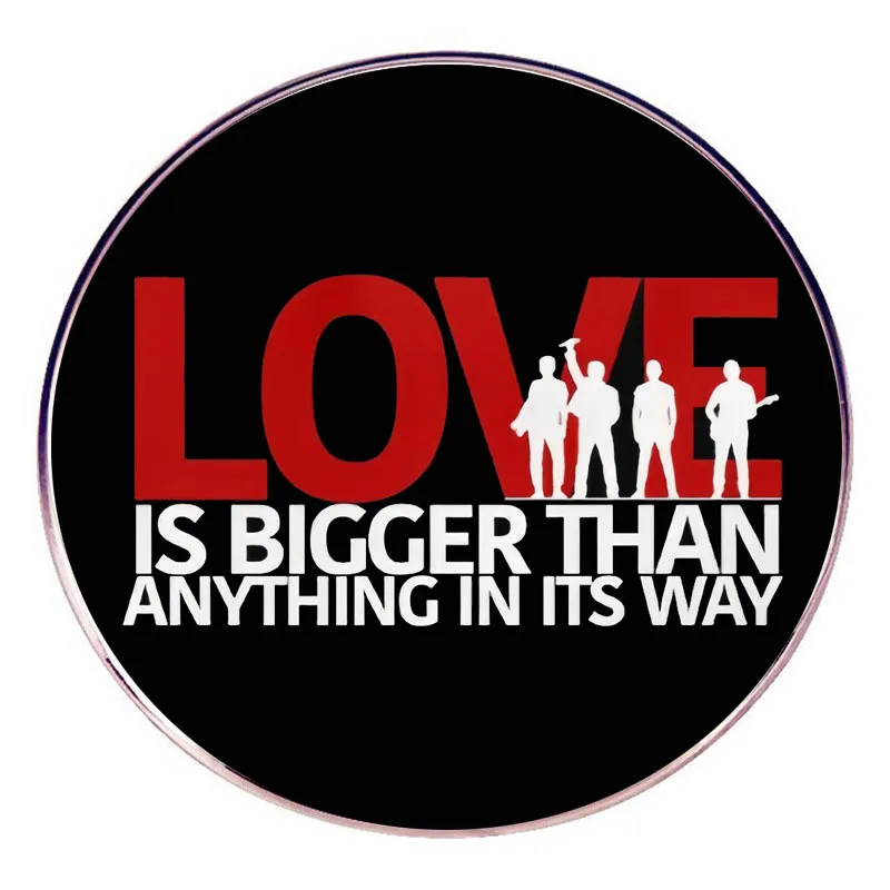 U2 Band Enamel Pins Love Is Bigger Than Anything in Its Way Lapel Badge Brooch Decoration Jewelry