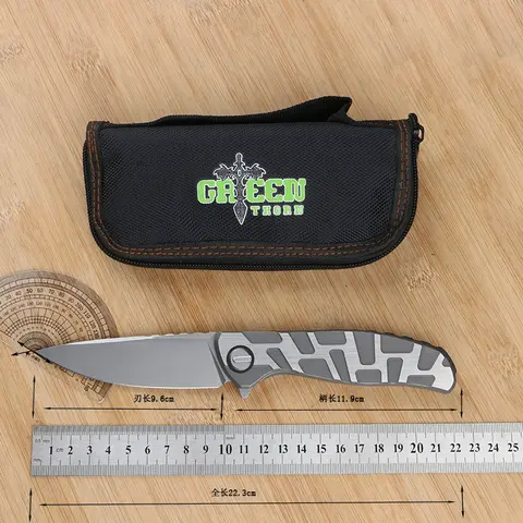 Green Thorn F95T CD Folding Knife VG10 Blade Material Titanium Alloy Handle Outdoor Camping Fishing Portable Practical EDC Tool