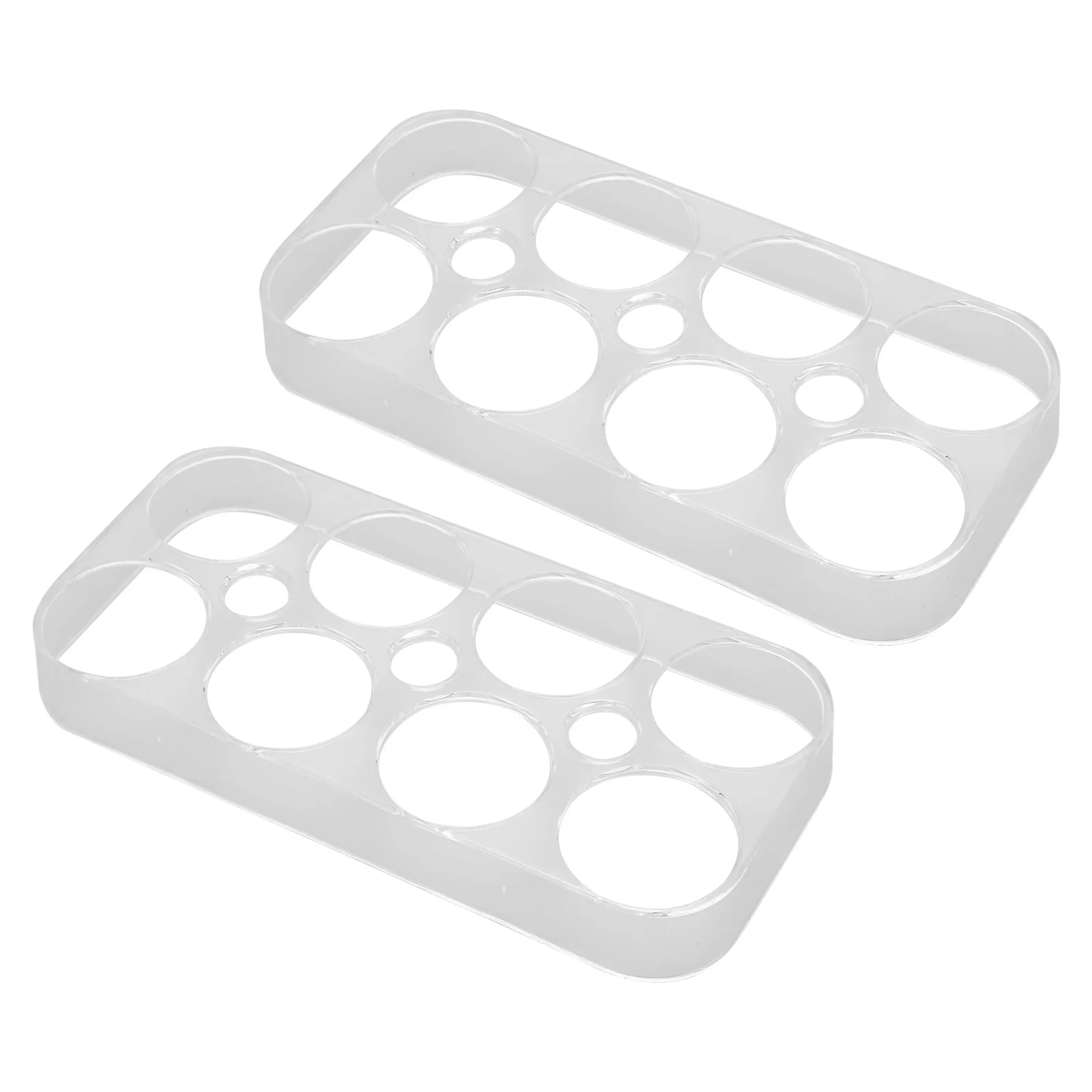2pcs 8 Grids Refrigerator Egg Tray Independent Slots Transparent Egg Holder Egg Container for Kitchen Cabinet