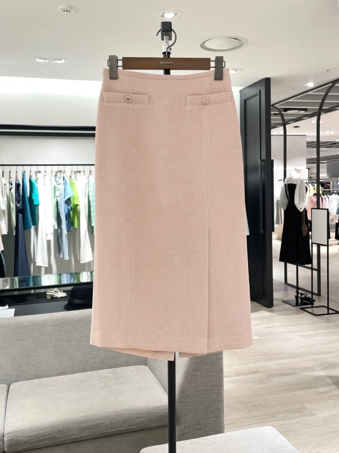 

High Waist Midi Straight Leg Skirt with Button ket And Split for Commuting Women's Faion Korean Sle f Body Skirt