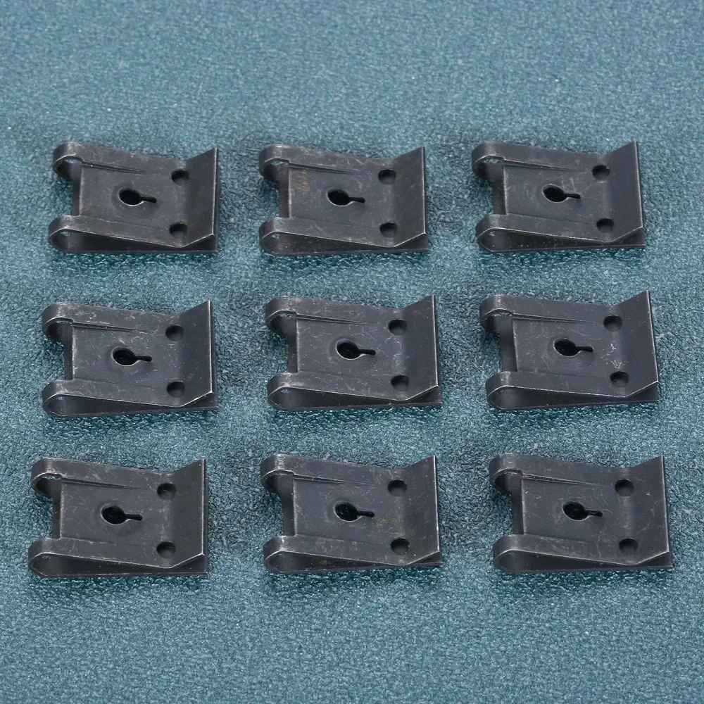 20Pcs Car Fastener Clip Automobile Engine Fender Bumper Guard Auto Door U Type Screw Base Clips Nut Mounting Fastener Clamp Clip