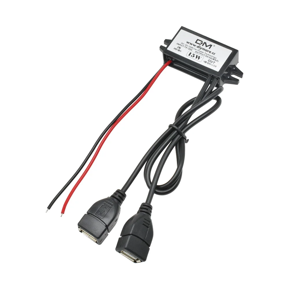 DC-DC Step Down Buck Converter Power Supply Module 12V to 5V 3A 15W for Car Male Female USB Mini USB Micro USB Adapter