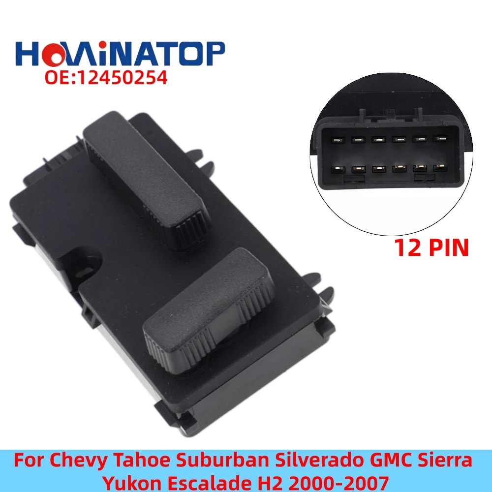 HOWINATOP 12450254 12Pin Passenger Power Seat Switch For Chevy Tahoe Suburban Silverado GMC Sierra Yukon Escalade H2 2000-2007