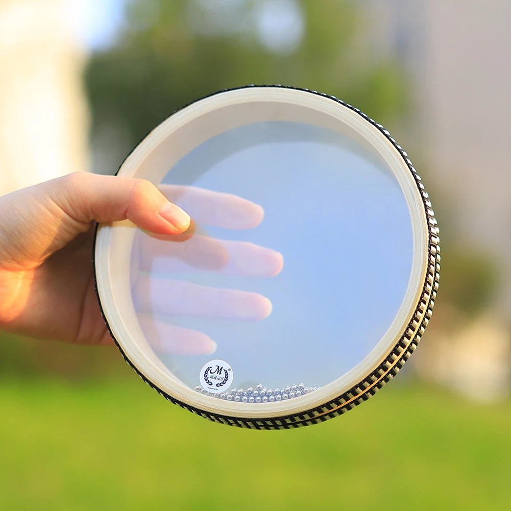 Wave Bead Drum Ocean Sound Effect Ocean Sea Drum with Steel Balls Hand Drum Transparent for Early Child Education