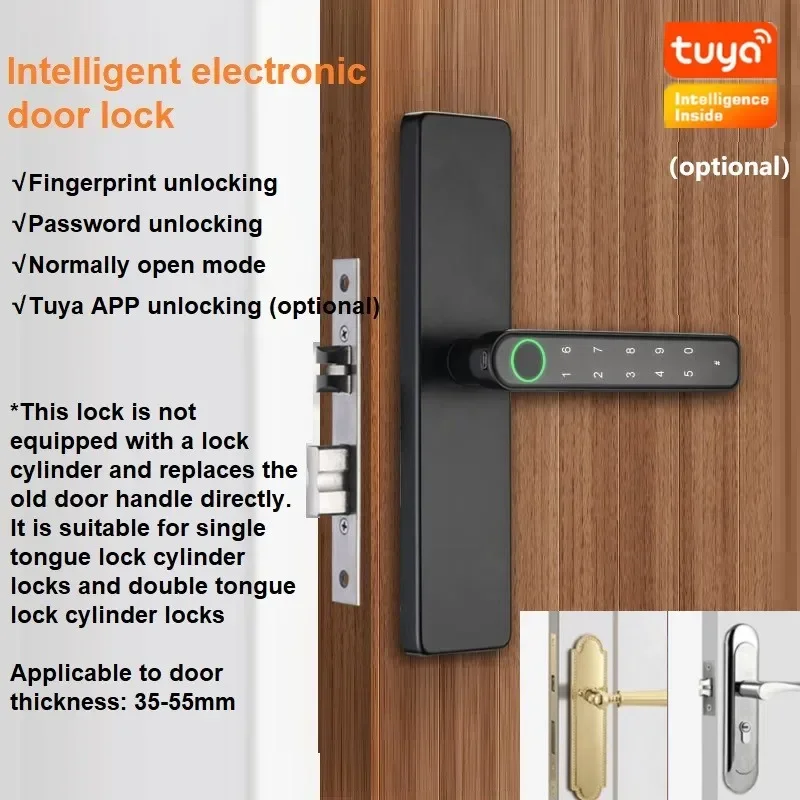 

Electronic Door Lock Digital Smart Lock Tuya App Remote Unlocking Keyless Lock Fingerprint Password Key Unlock Door Locks