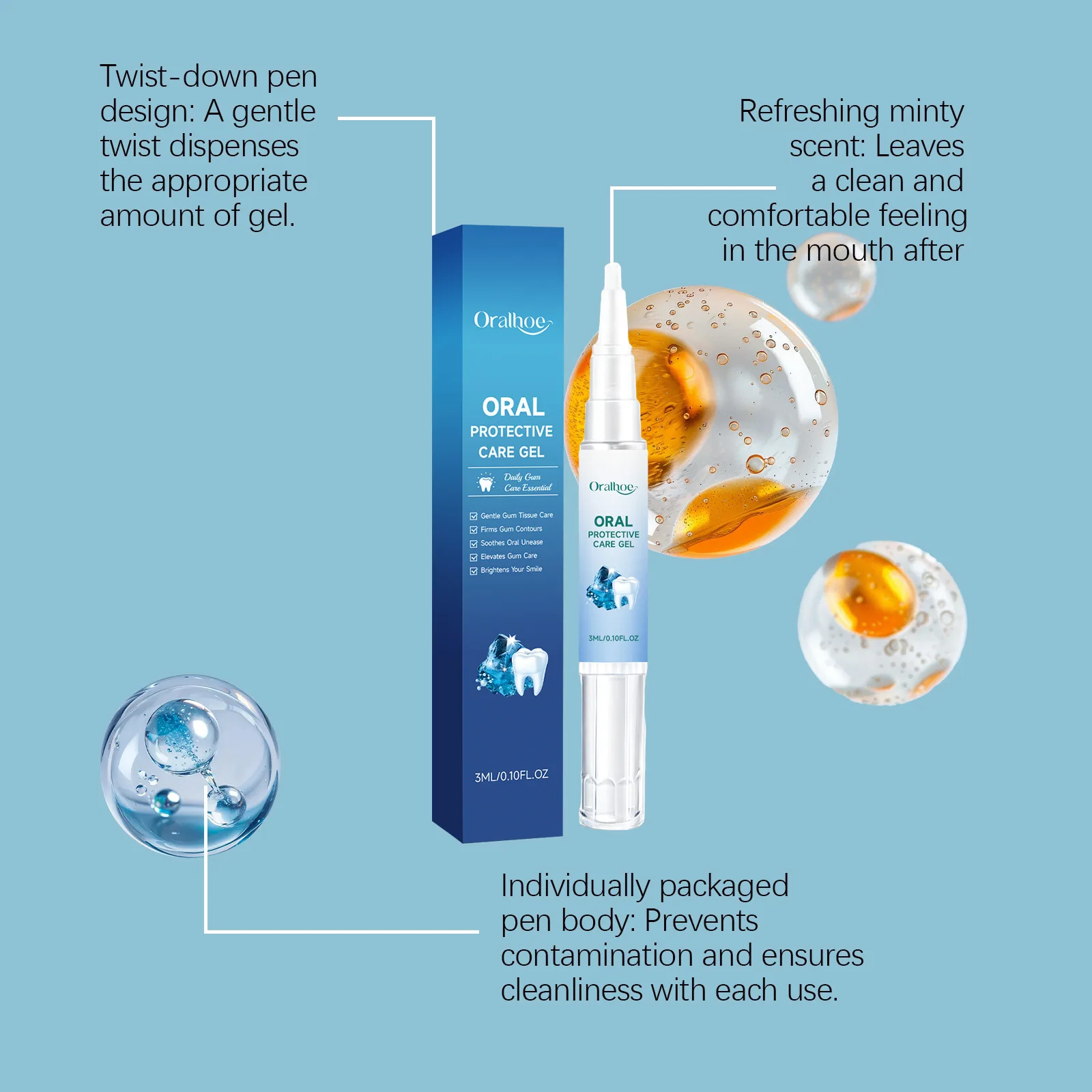 Gum Care Gel Gentle Cleaning Remove Tooth Stain Fresh Breath Teeth Oral Care Serum Soothing Repair Portable Dental Hygiene Gel