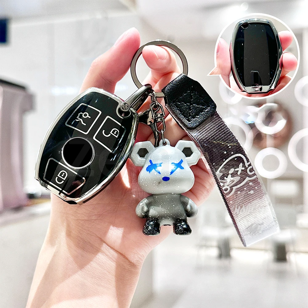 For Mercedes Benz A C R G Class GLA CLA GLK GLC CLS W204 W463 W176 W251 W205 A200 A260 Fashion TPU Key Case Cover Shell Fob