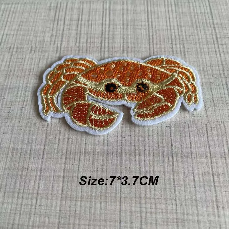 Cartoon Underwater World Animals,Cute Iron On Patch Embroidery Applique Fusible Patches,Heat Transfer Stickers For Clothing Kids