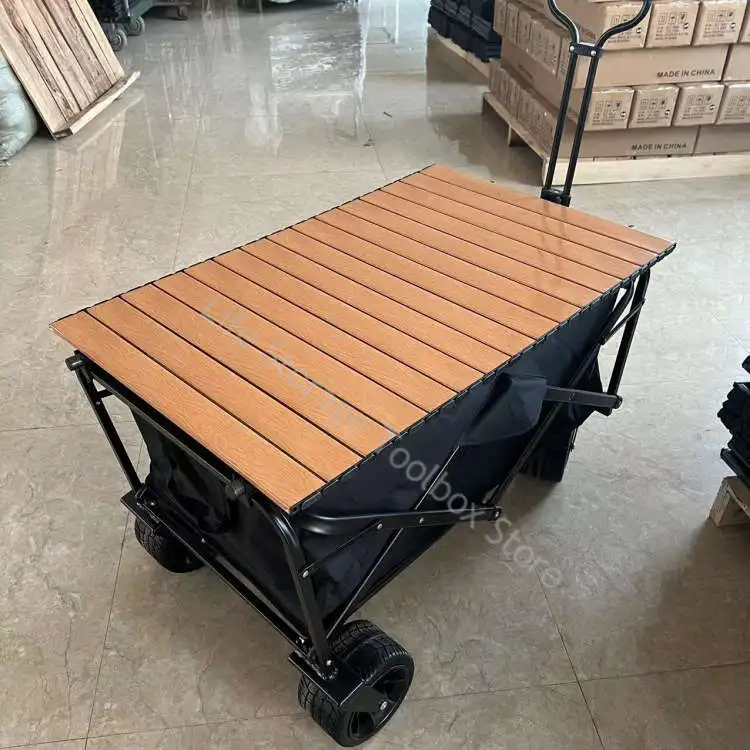 Outdoor Widened and Enlarged Table Board Foldable Handcart Camping Cart Portable Camping Cart Picnic Cart Table Board