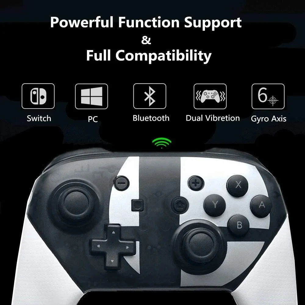 Controller Switch Pro compatibili con Switch/OLED/Lite, Joy Pad Controller Switch Wireless Vibrazioni somatosensoriali e coinvolgenti