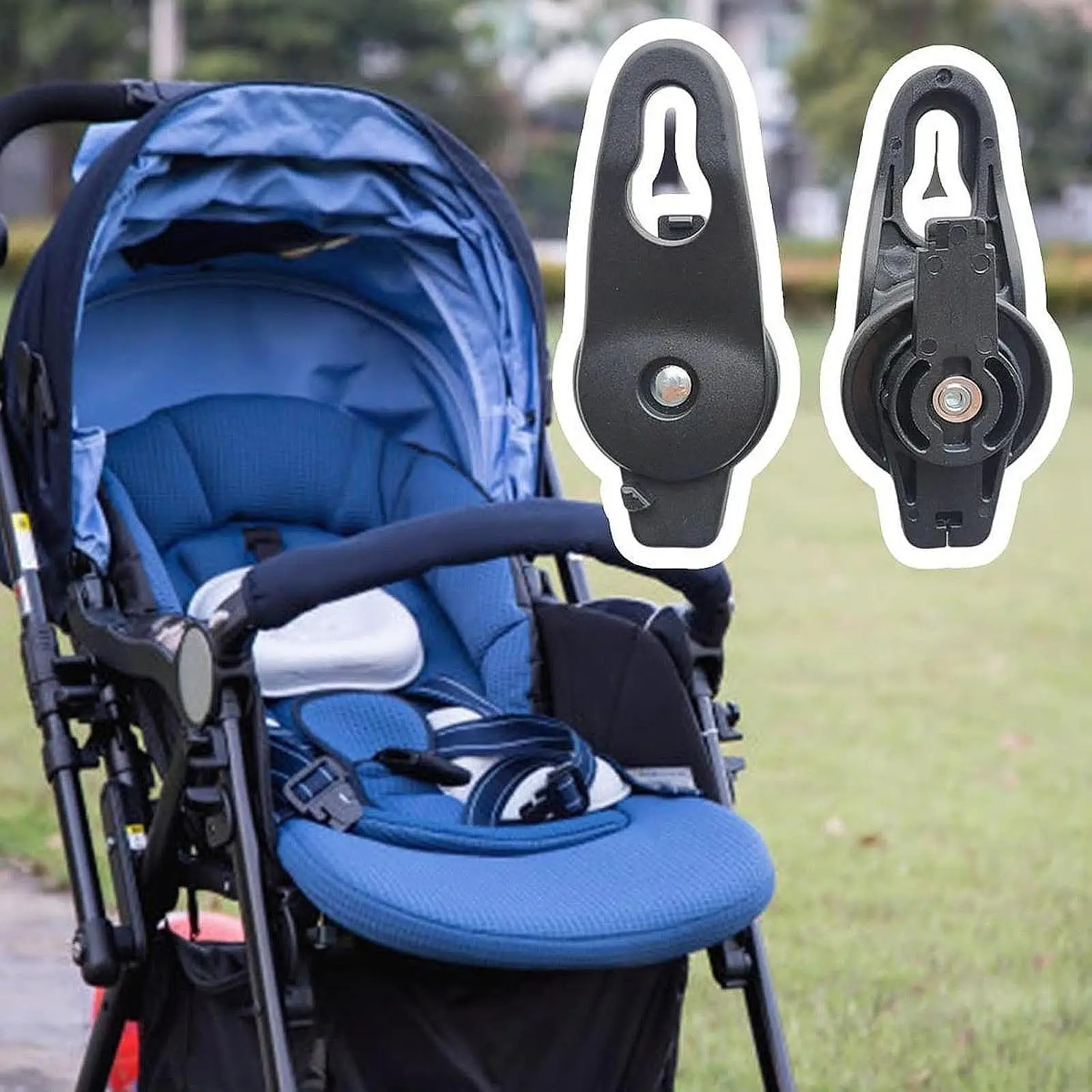 

2Pcs Buckle for Baby Pushchair Canopy Support 9x6x3cm Awning Bracket Base