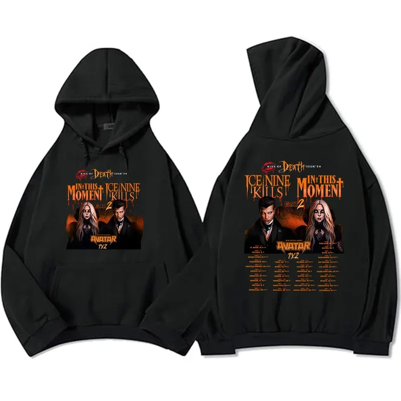 Kiss of Death Tour 2024 Hoodies Ice Nine Kills Rock Band Sweatshirt in This Moment Hip Hop Pullovers Men/Women Clothes Graphic