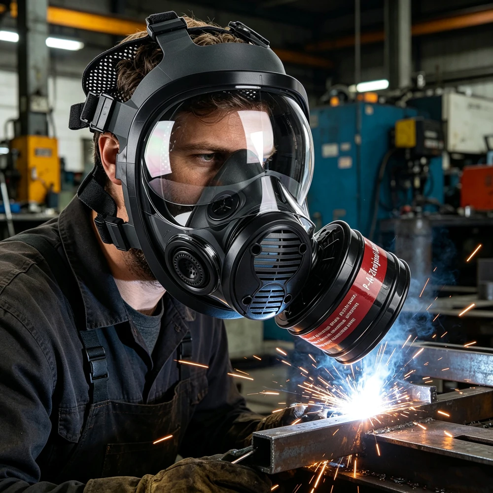 Gas Mask Chemical Filtration Dust Mask Decoration Spray Painting Pesticide Decoration Coal Mining Industry Dust Big Vision
