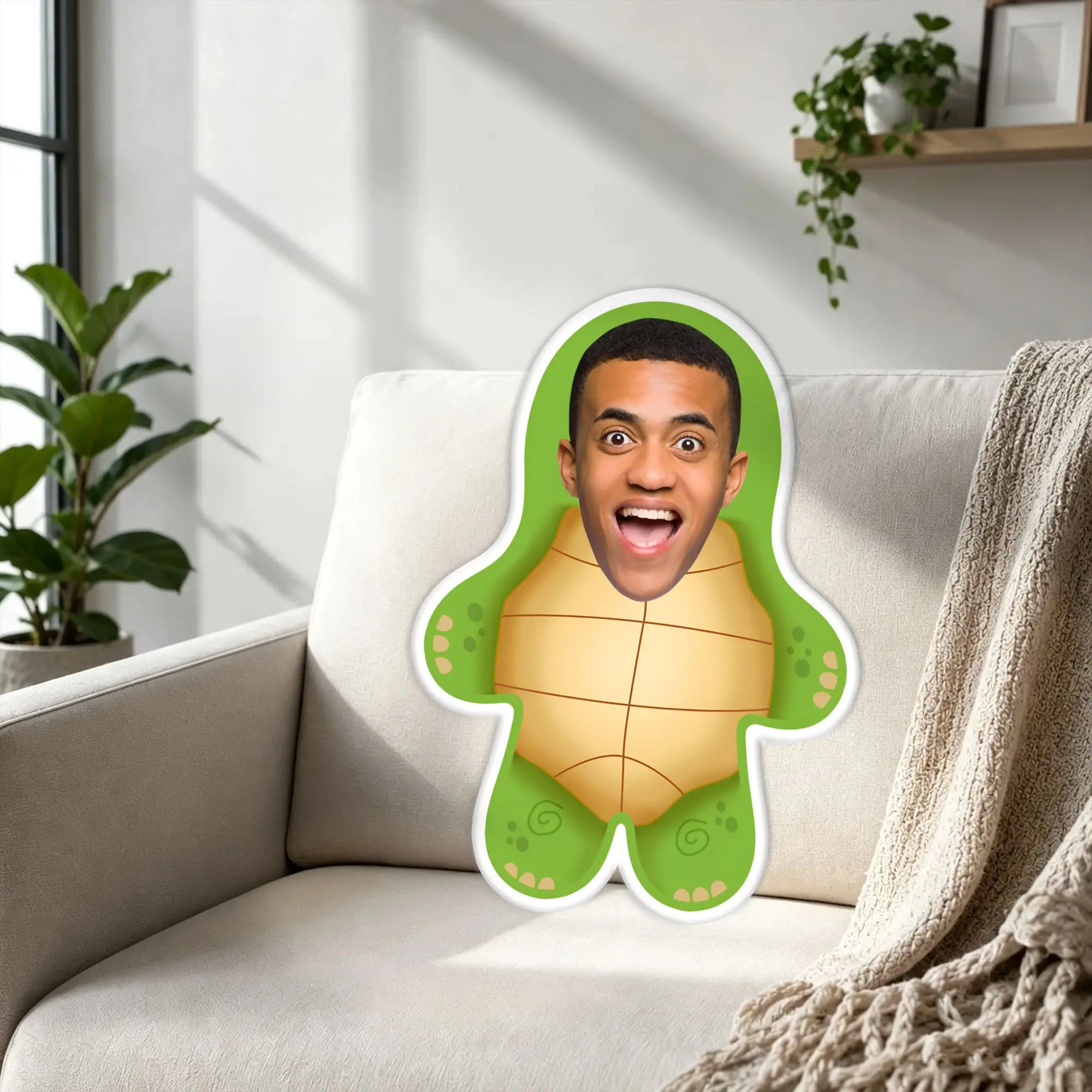 Customized Tortoise Face Stuffed Throw Pillow Interesting Head And Body Shapes  Velvet Pillows and Cushions  Bed and Fun Gift