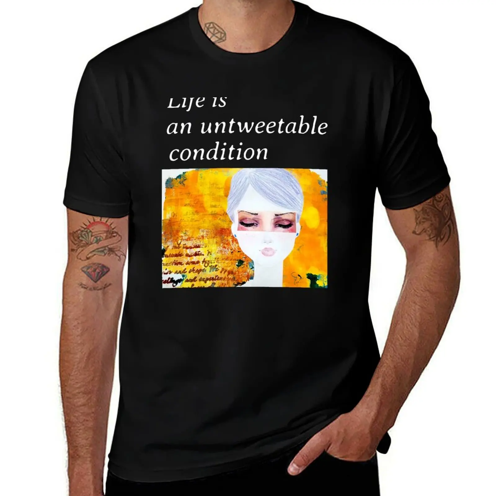 

Life is an untweetable condition CoolCleverCute Design WHITE T-Shirt t shirt custom print t shirt man luxury T-Shirt