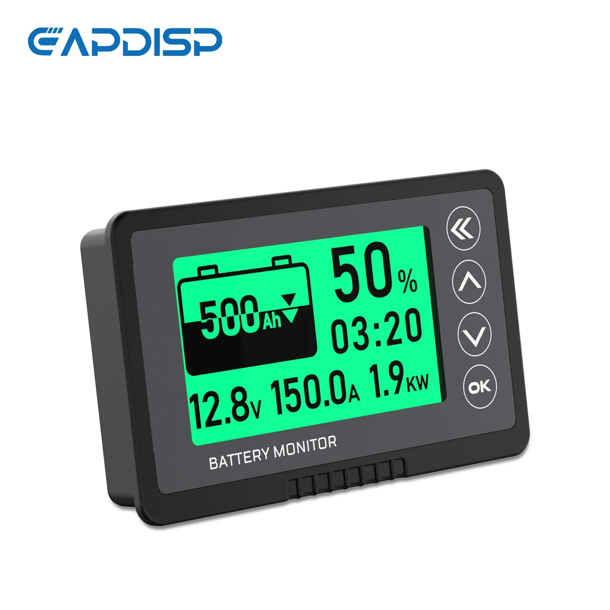 TF03KH 500A Battery Monitor With Shunt For 8V-120V Battery Pack For RV Golf Cart Solar Panel Scooter With LCD Backlight Screen