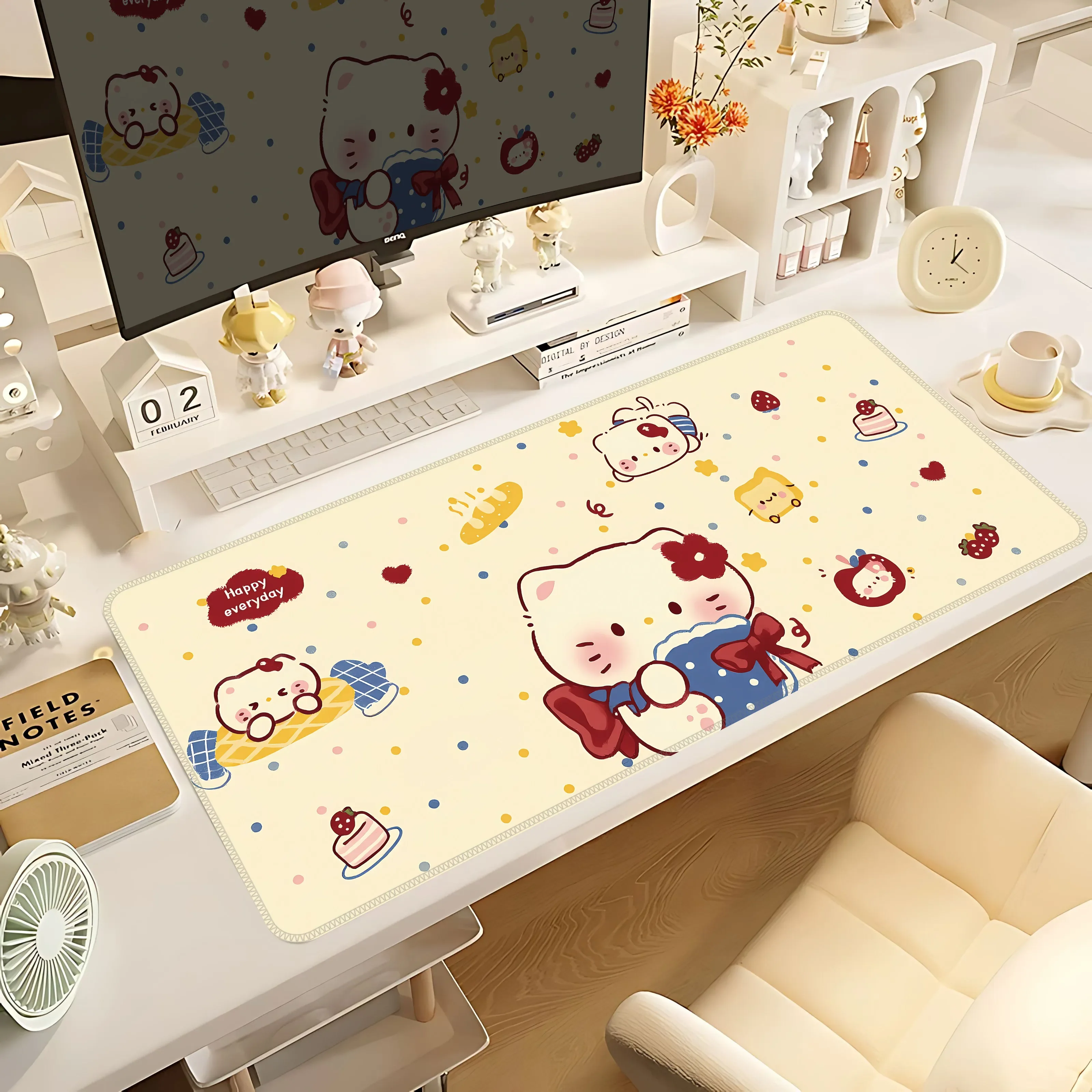

New Leather Hello Kitty Non-slip and Dirt-resistant Mouse Pad Oversized Keyboard Pad Girls Office Computer Desk Mat pad gamer