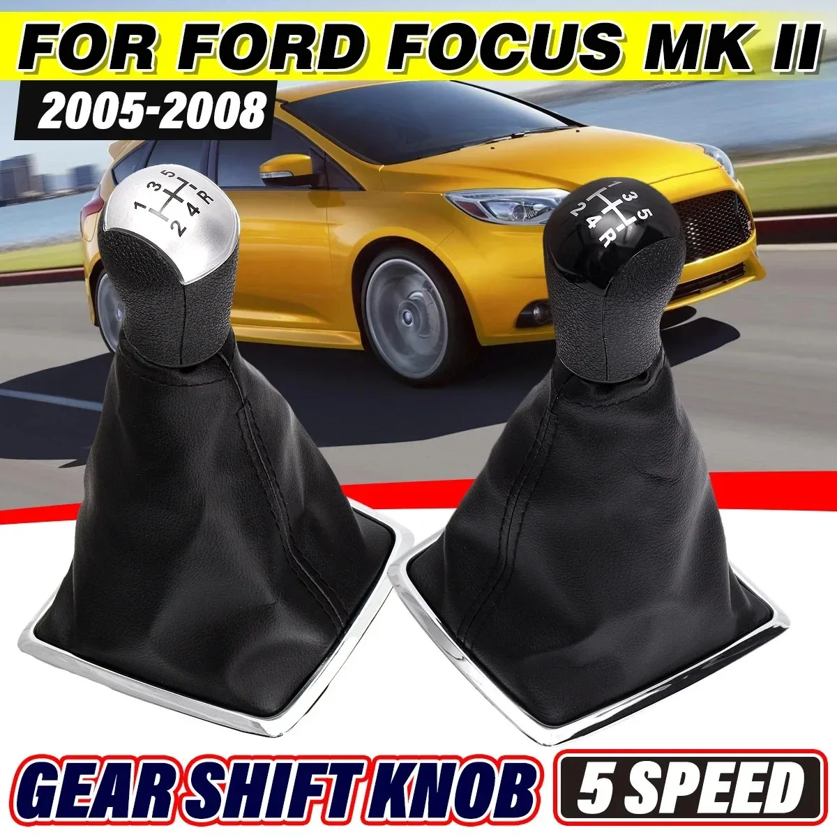 For Ford Focus 2 MK2 2005 2006 2007 2008 2009 2010 2011 5 Speed Car Gear Shift Knob Lever Stick Boot Cover Gaiter Accessory