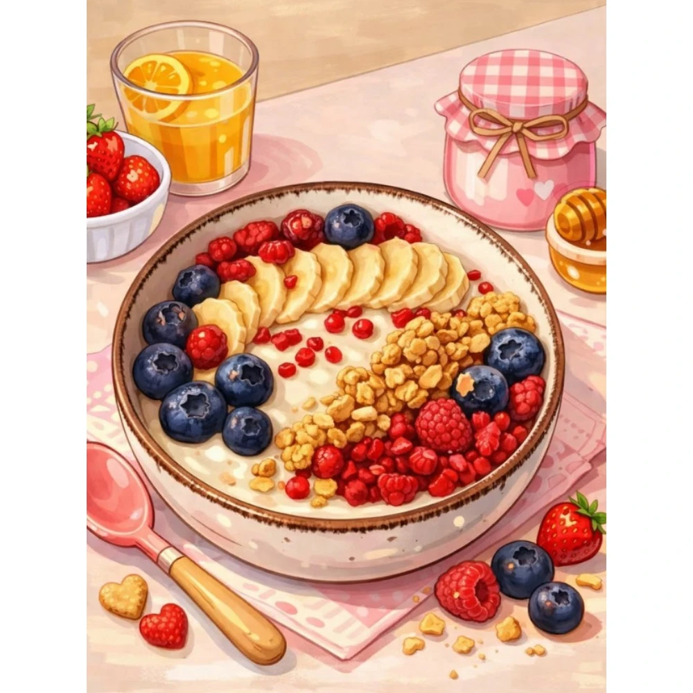 

Yogurt Bowl with Fruits 500/1000/1200/2000 PCS Jigsaw Puzzles DIY Family Activity Relaxing Games for Living Room Home Decor Gift