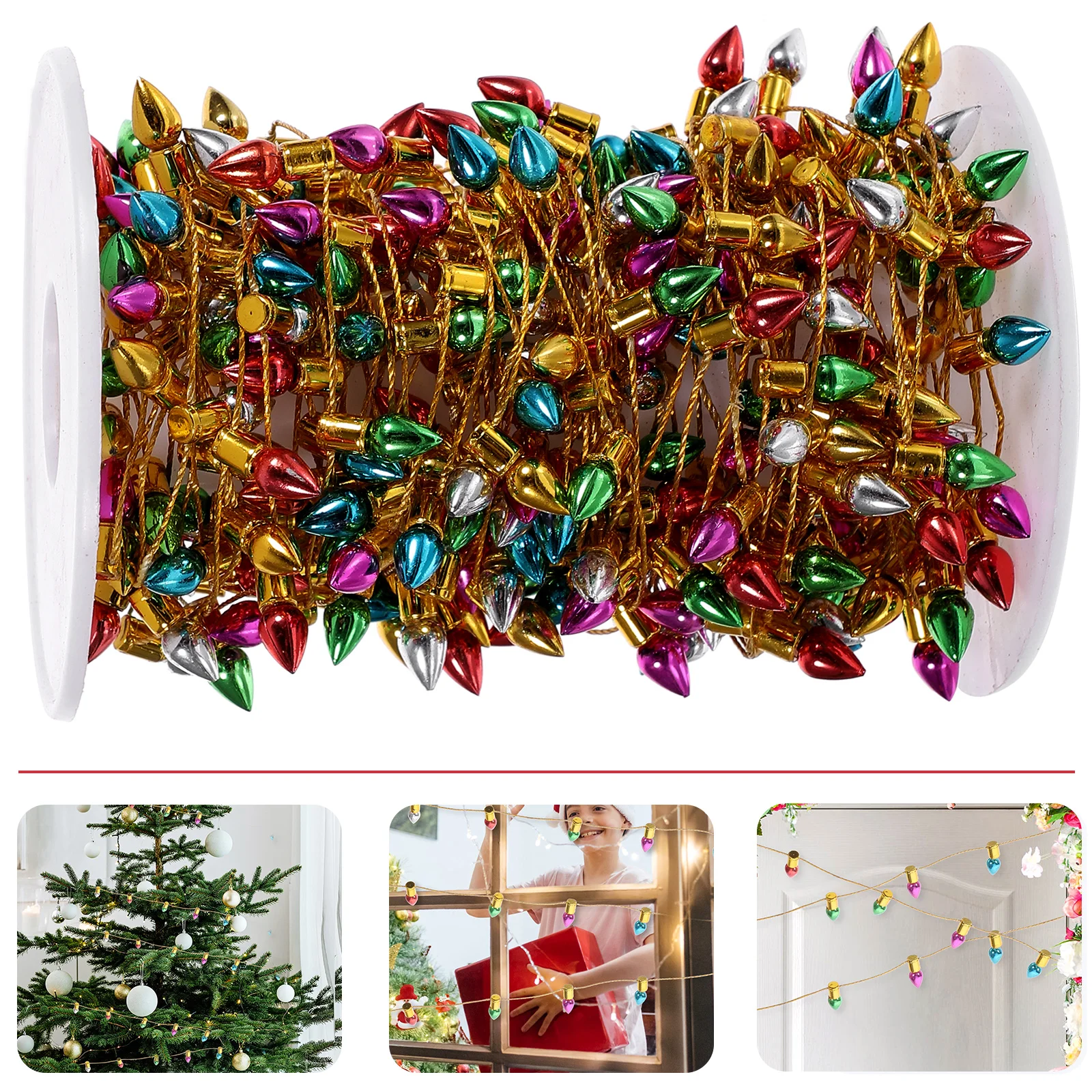 

1 Roll Christmas Tree Decoration Light String High Simulation Decorative Lights For Outdoor Home Party Xmas Decor