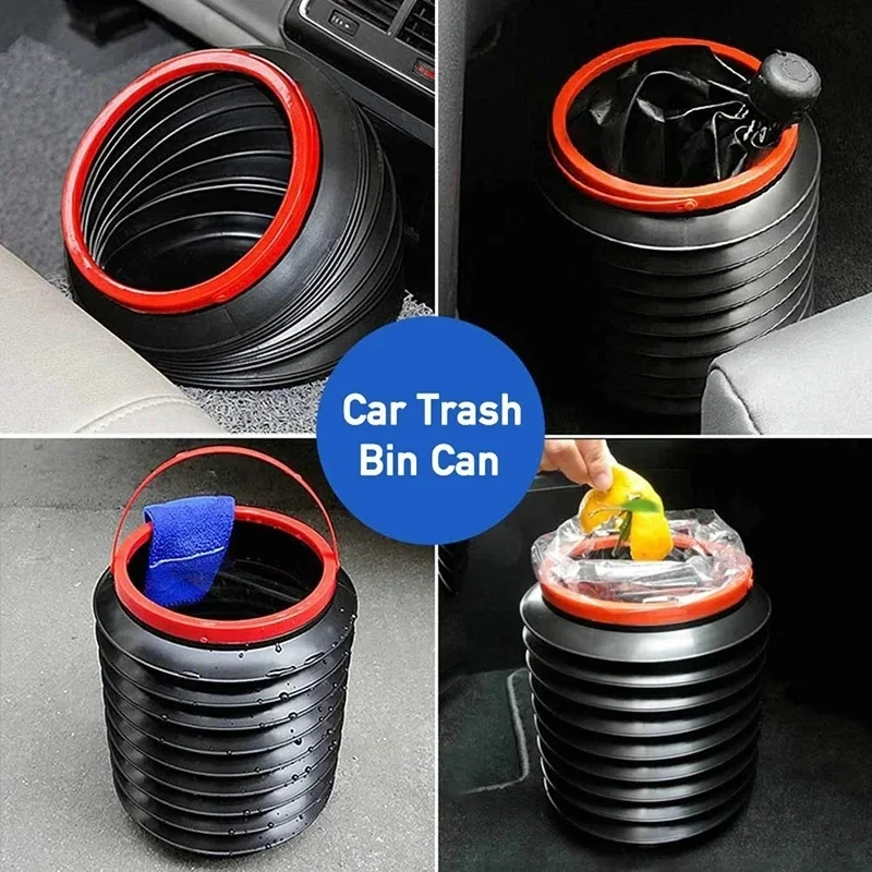 Folding Bucket Car Rubbish Bin Multi-functional Shrinkable Bucket for Car Interior Use Storage Bucket Outdoor Fishing Bucket