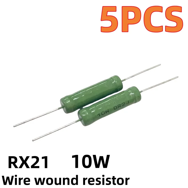 5PCS Wire wound resistor 10W 5% 2R 5R 10R 20R 22R 24R 30R 50R 82R 100R 390R 470 ohms 1K 10K frequency division