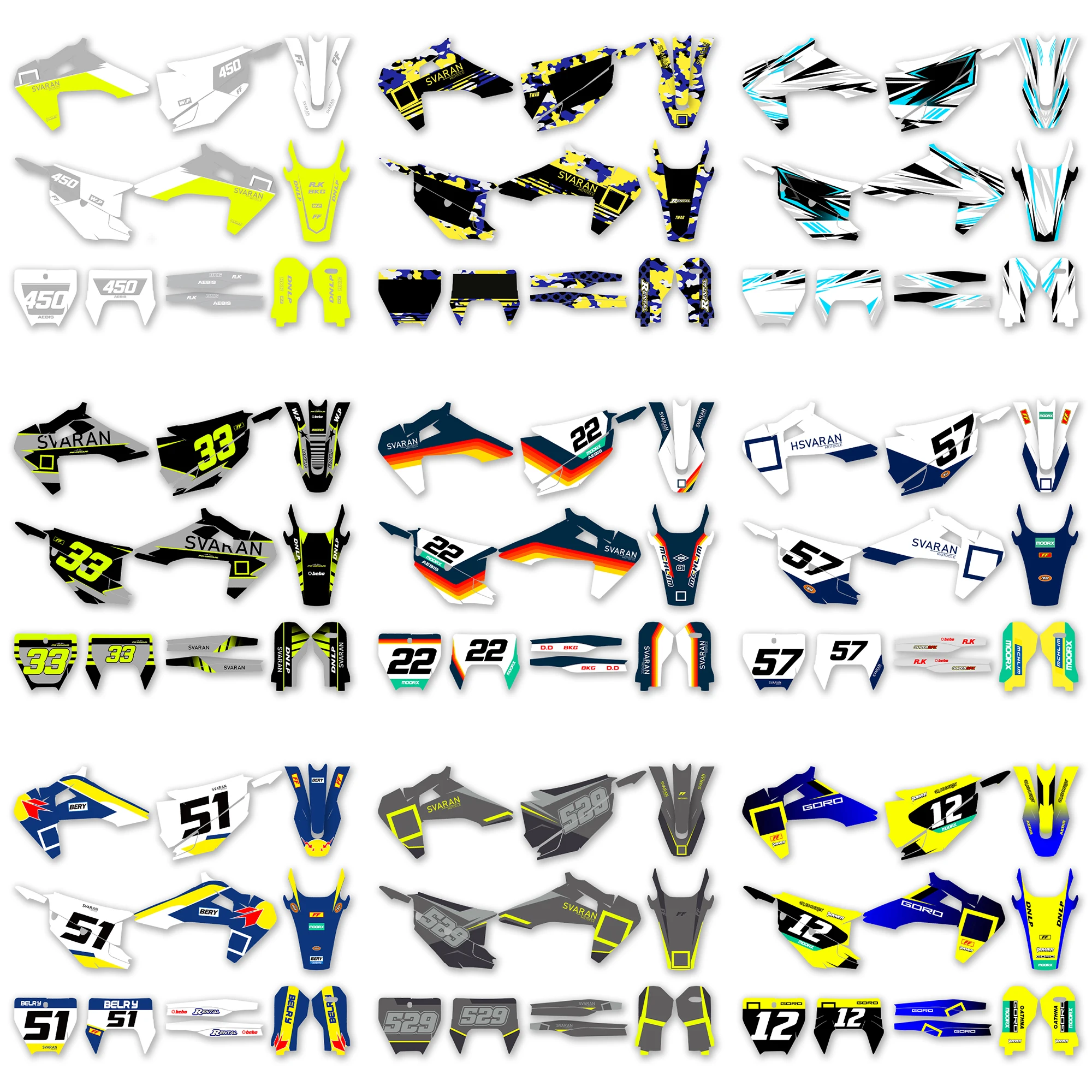 PowerZone Custom Team Motorcycle Graphics Decals Stickers Kits For Husqvarna Decal 19-22 TC FC TX FX FS 20-23 TE FE 125-450CC