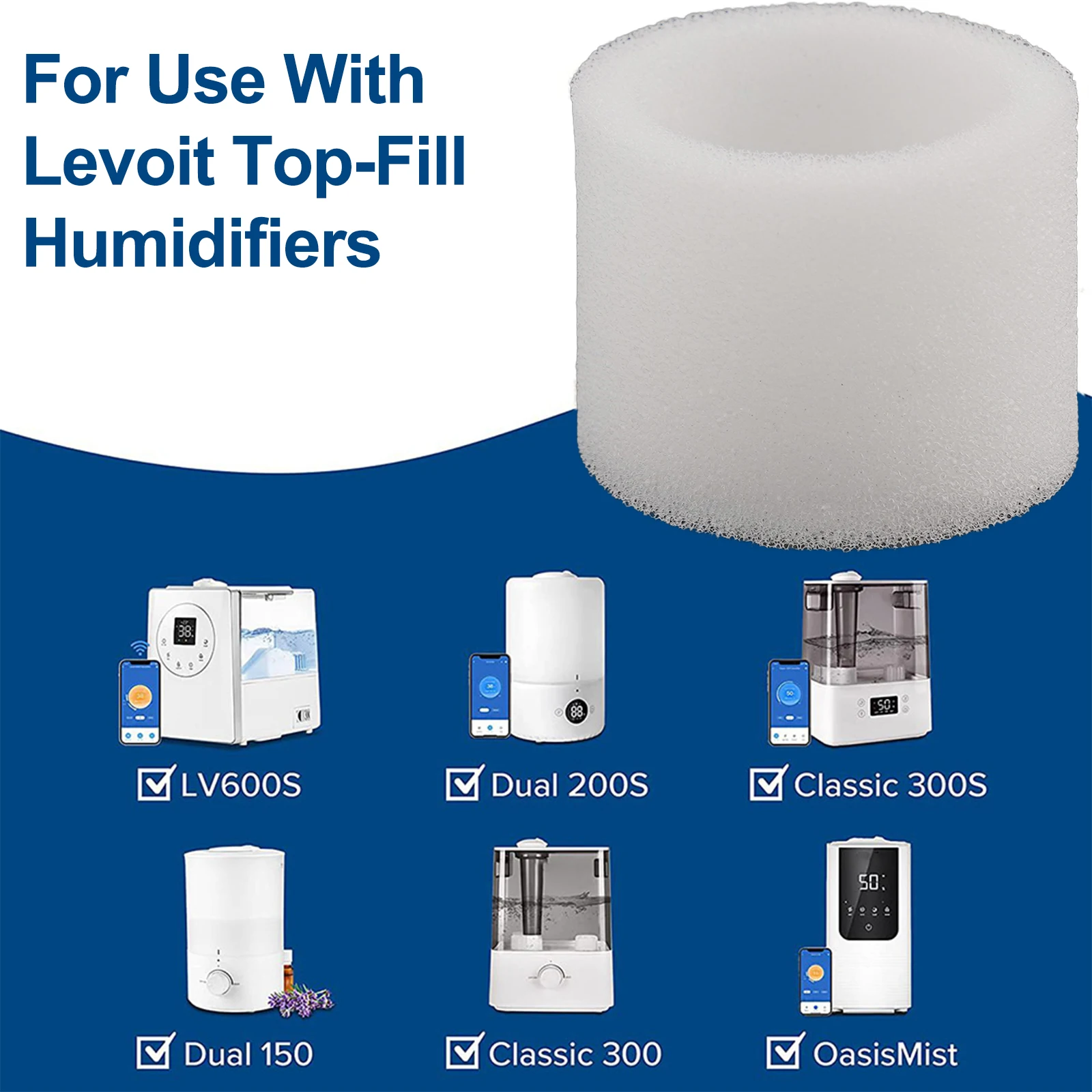 加湿器フィルター スポンジフィルター LV600S OasisMist450S 10個フィルター Classic300(S) Dual150 Dual200S 充填材