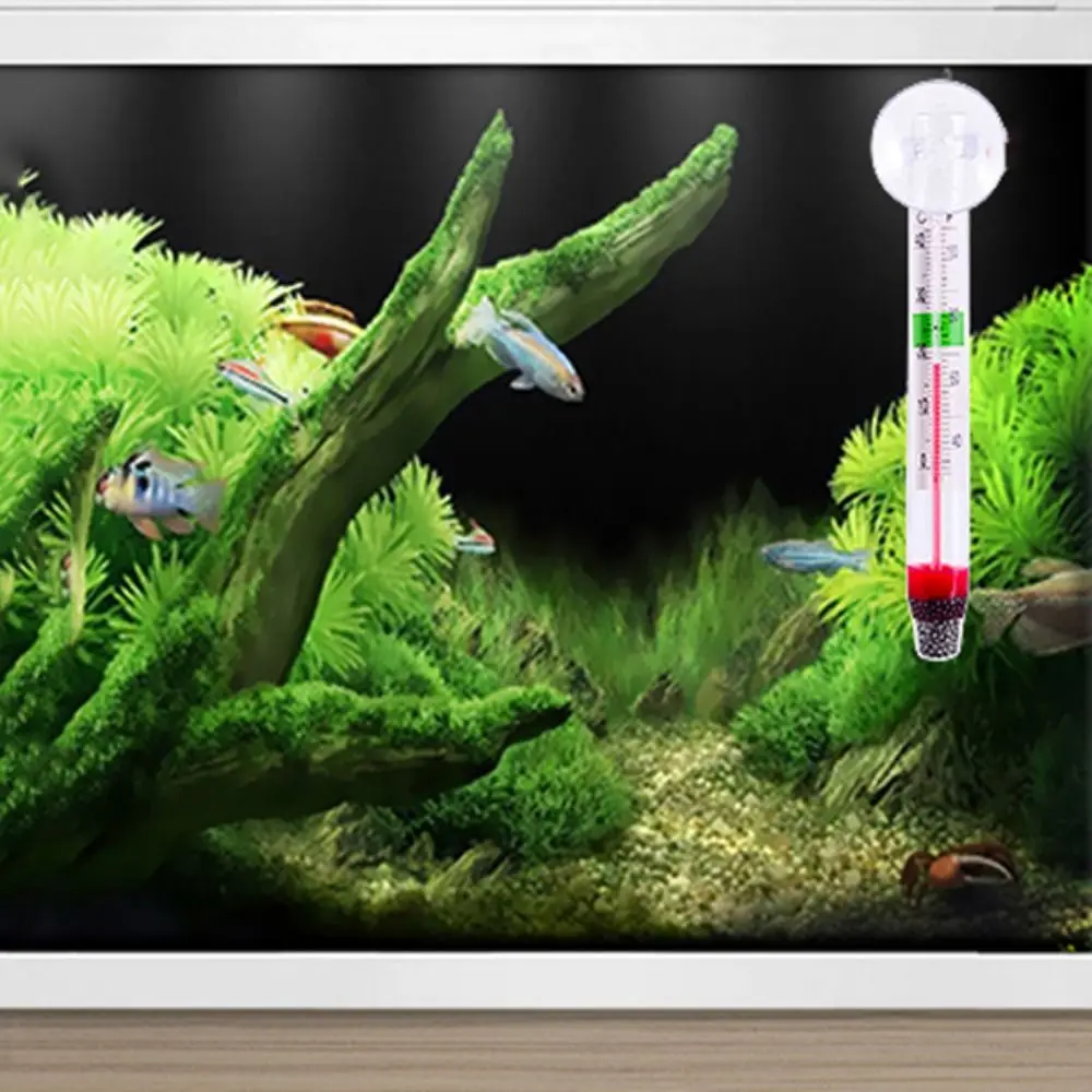 

With Suction Cup Fish Tank Suction Cup Temperature Waterproof Transparent Water Temperature Gauge Grass Mini
