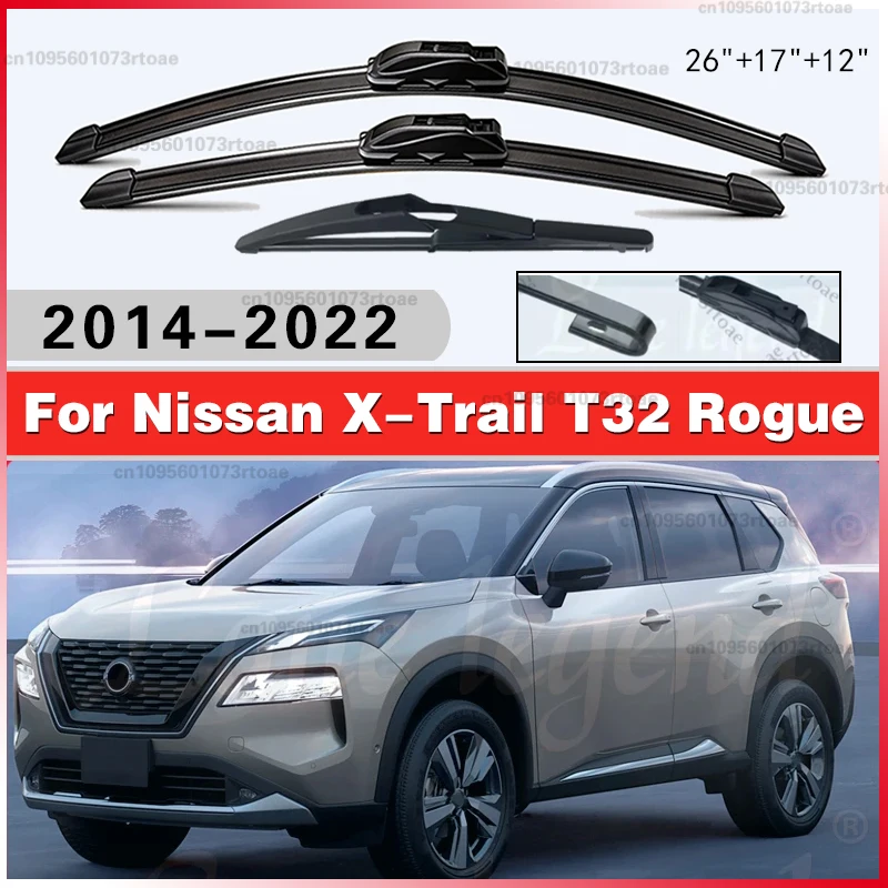 Front Rear Wiper Blades Brushes Cutter Car Accessories 2016 2017 2018 2019 For Nissan X-Trail T32 Rogue 2 2014-2022 26