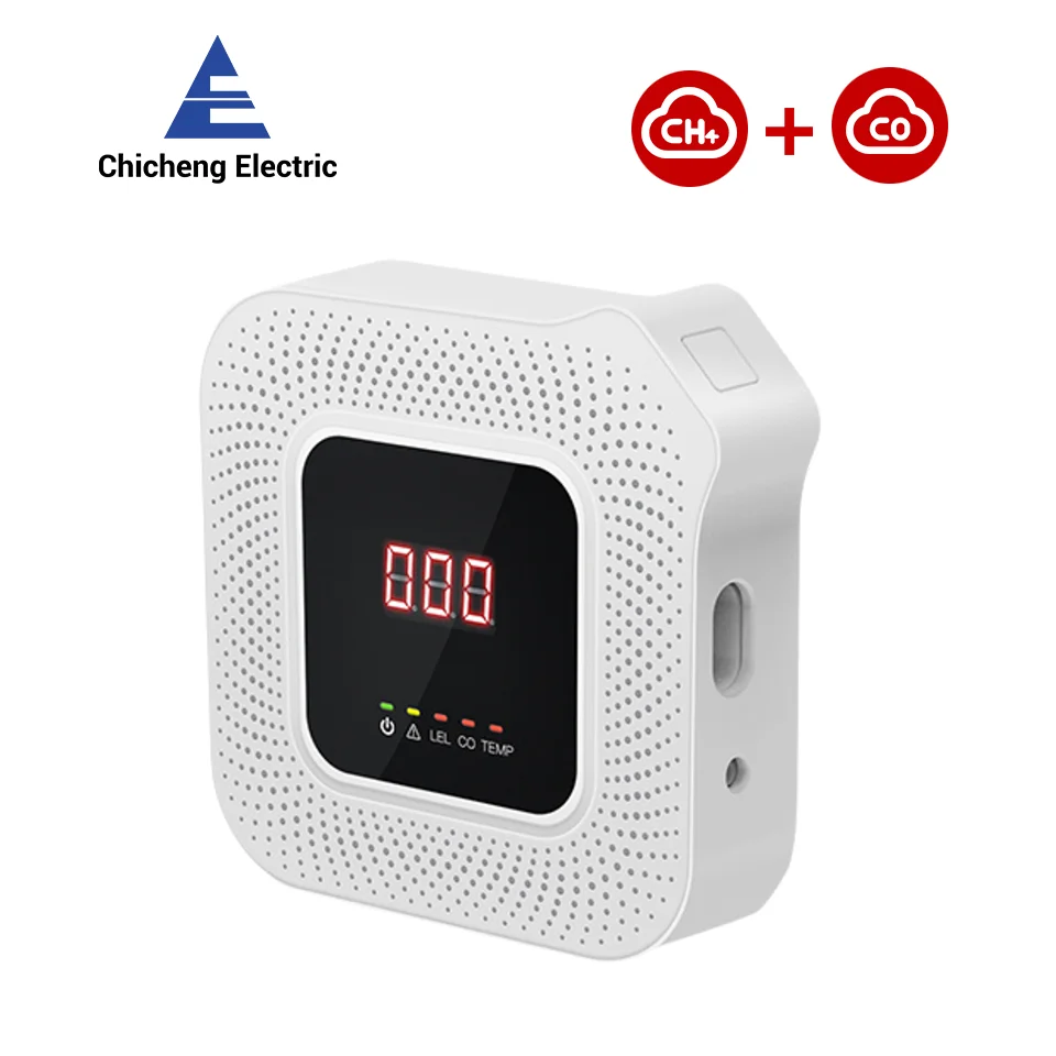 

HD8200 Gas Leak Detectors 2 In 1 Natural Gas and Carbon Monoxide Detector Combustible Gas CH4 CO Smart Voice Alarm Home Kitchen