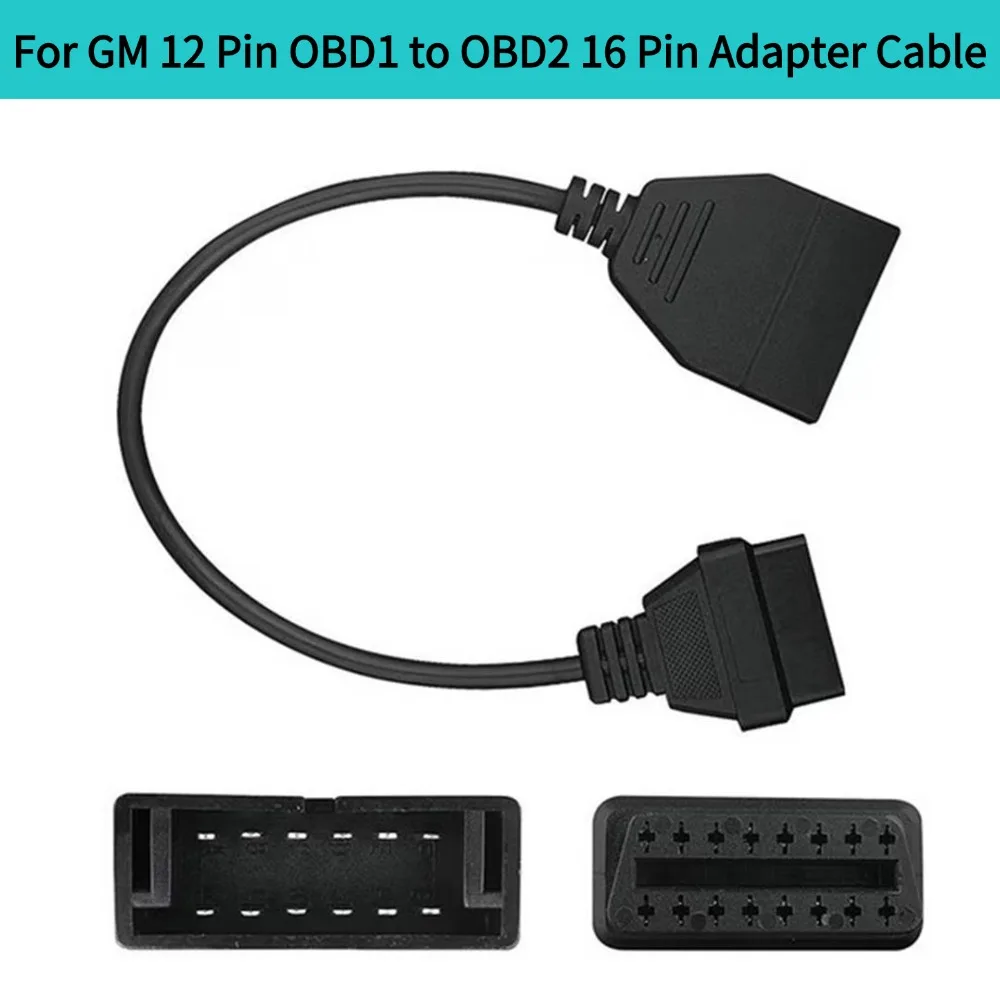 For GM 12 Pin OBD1 to OBD2 16 Pin Adapter Cable OBD1 Diagnostic Scanner Connector Convert Cable for GM VehiclesFault Code Reader
