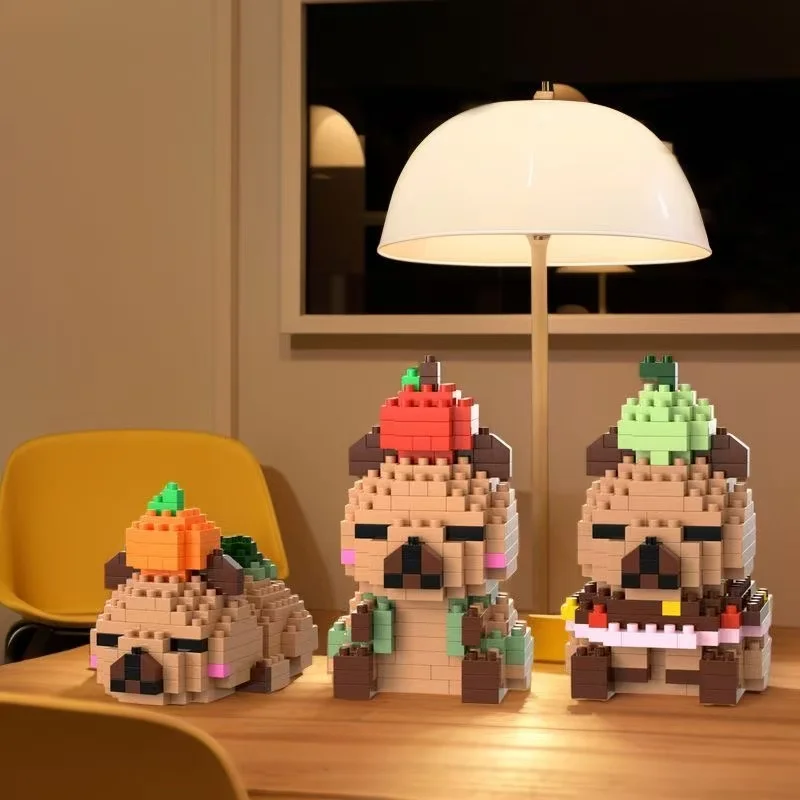 新しいカピバラブロック組み立てモデル漫画カピバラビルディングブロック動物ビルディングブリック教育玩具子供向けギフト