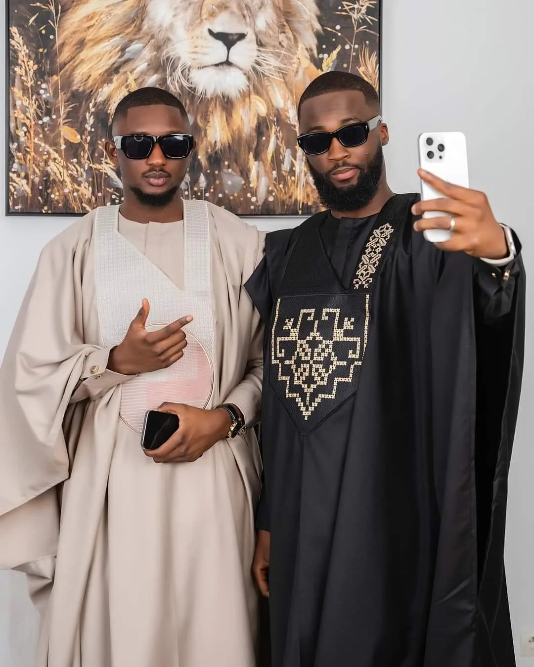 African Clothes For Man Embroidery Design Top Long Sleeve 3 Piece Set