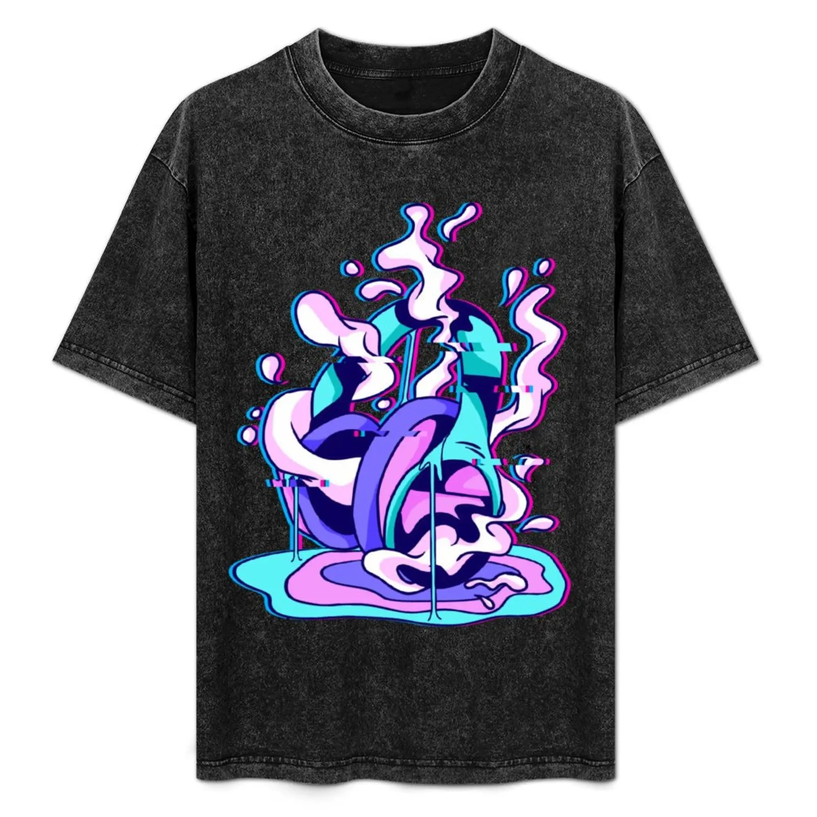 

Head phones digital art glitch effect T-Shirt Street Style Casual Tee Shirt