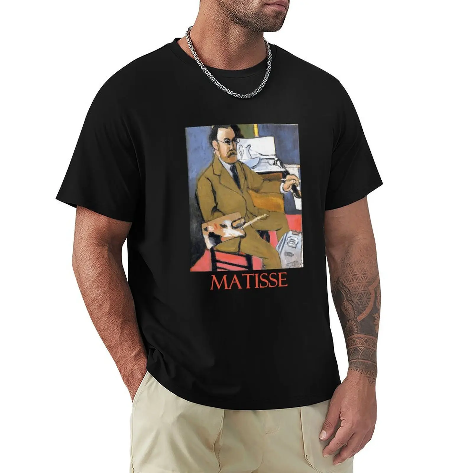 

Self Portrait (1918) by Henri Matisse T-Shirt essential t shirt sports fans T-shirts oversize kawaii clothes Men's clothing