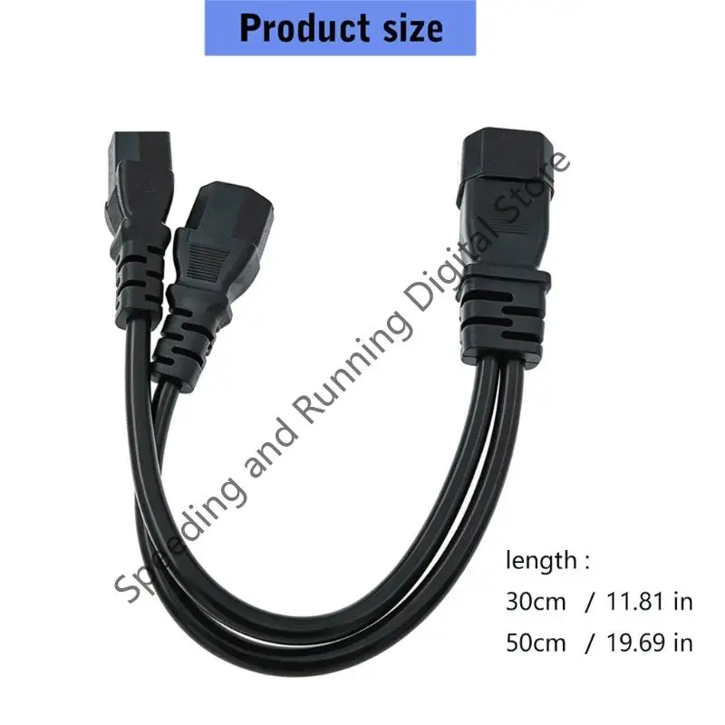 C14 to Dual C13 Power Splitter Cable IEC320 Male to Female Cord 1 to 2 Way C13 Extension Power Supply Cord For PDU UPS