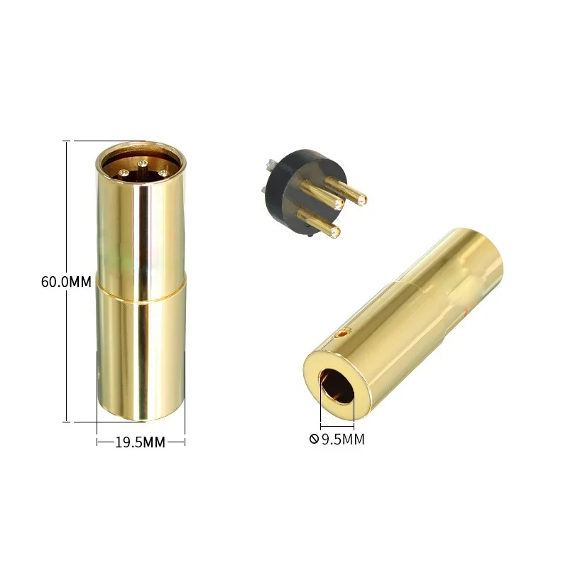 Hochwertige XLR-Anschlüsse aus reinem Kupfer, vergoldet, Audiokabelstecker, Hi-End-Stecker auf Buchse, Kanone, XLR-Buchse, Audio – Detail 4