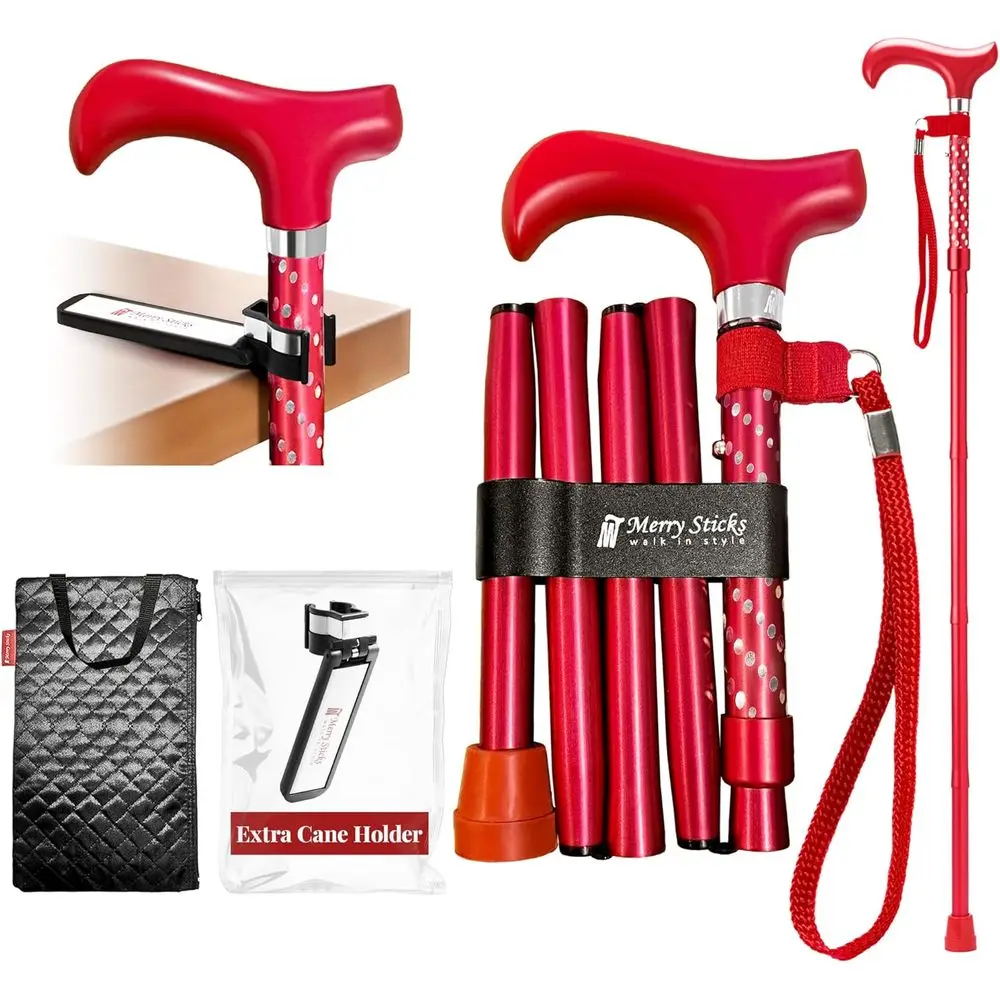 

Adjustable Collapsible Walking Canes for Men & Women, Lightweight with Carrying Bag and Reflective Holder