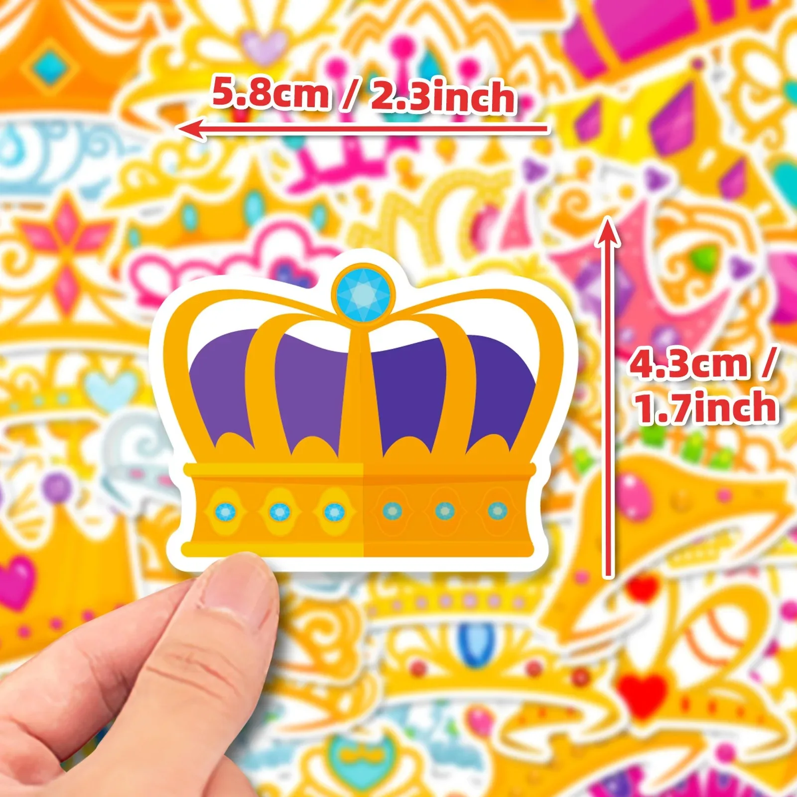 50PCS Cartoon Krone Aufkleber Prinzessin Liebe Kaiser Graffiti iPad Gepäck Helm DIY Wand Aufkleber Spielzeug Dekoration