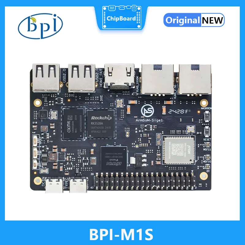 Pi gels BPI-M1S Rockchip RK3528 façades-core Cortex-A53 4 Go 32 bits LPDDR4x 32 Go eMMC 60fps 4K vidéo Smart Single Board Computer
