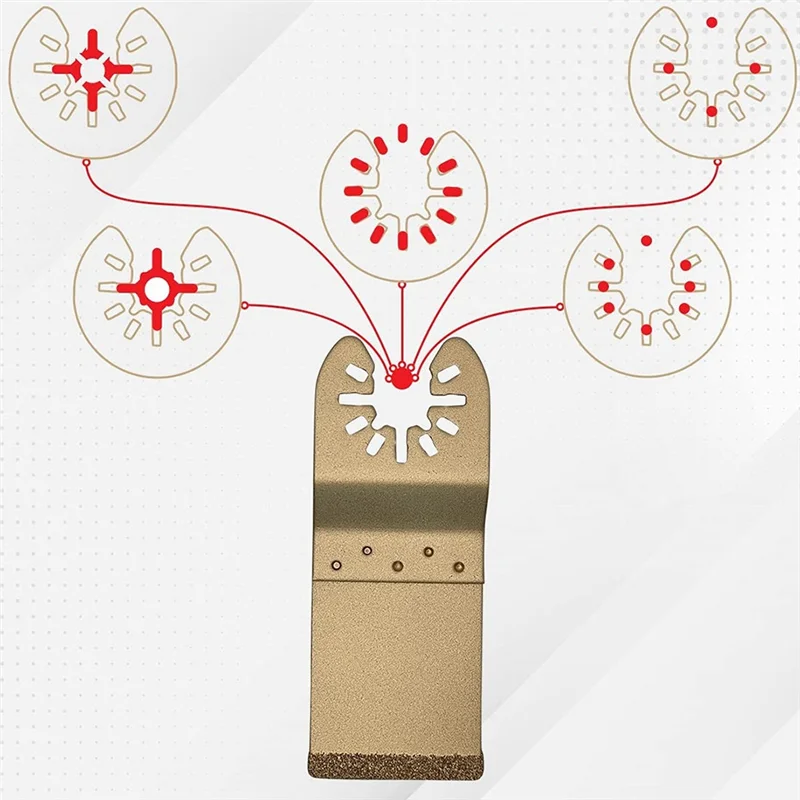 5Pcs/Set Universal Oscillating Diamond Saw Blade Quick for Release Fast Fit Multi Tool Blade Cutting Dics