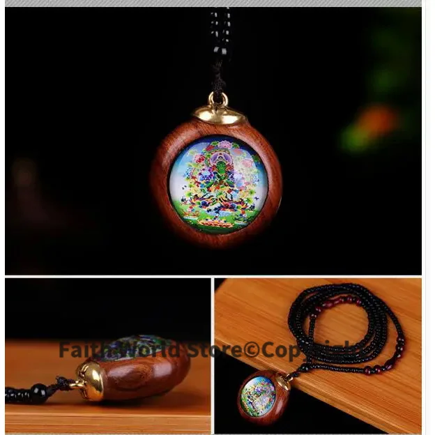 wholesale-4PCS- Bless Safety Healthy Good luck GOOD Buddha mascot -Greco-Buddhist Tibetan Buddhism Pendant Necklace Amulet