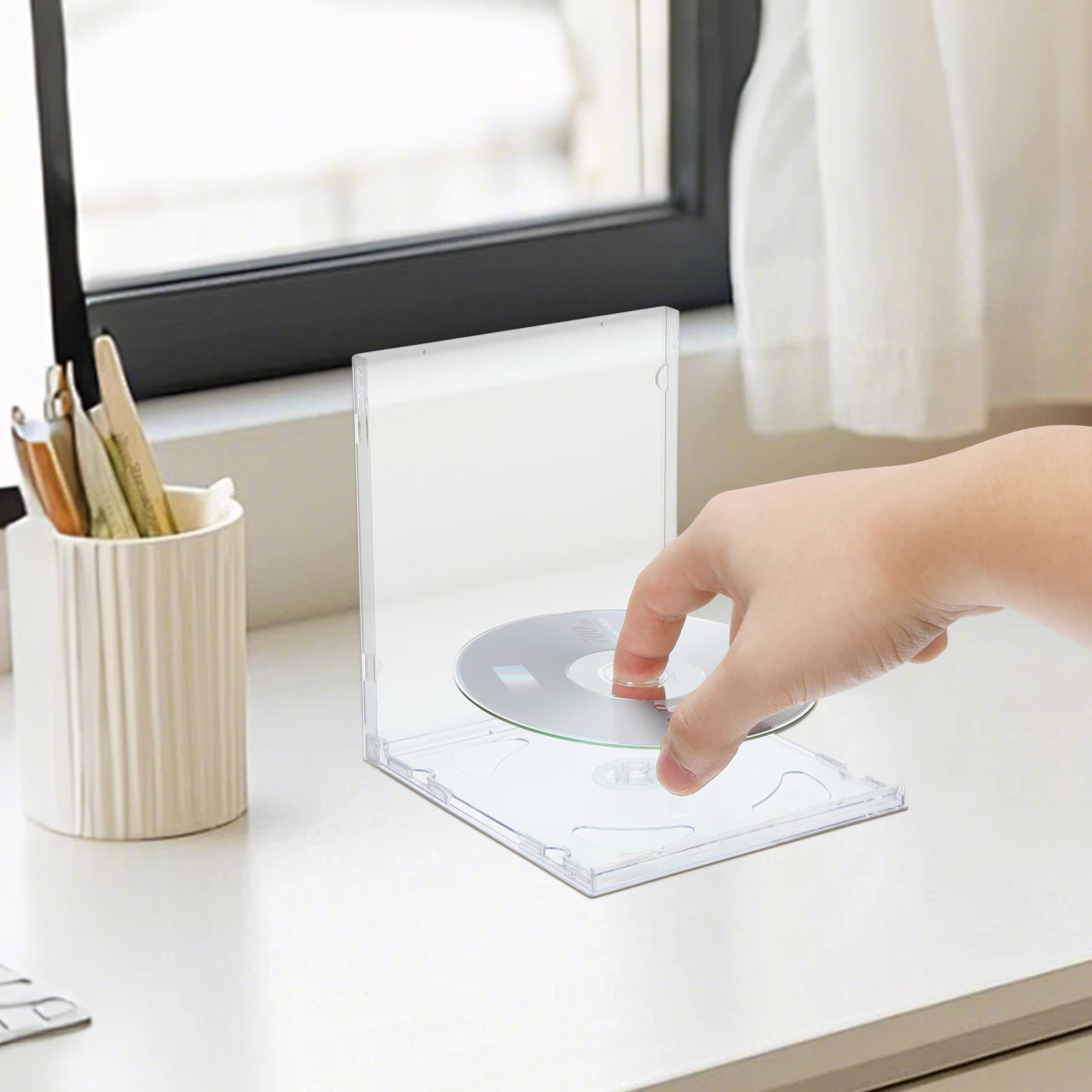 

9 Pcs Cd Boxes Cases Transparent Acrylic Double DVD Holders Acrylic Dvd Holders Storage Boxes Portable Organizer