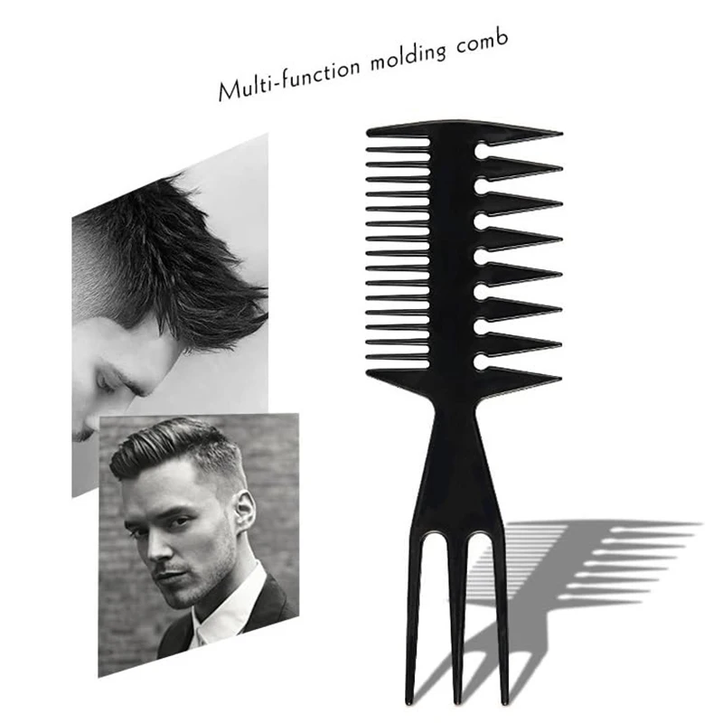 Pro Retro Oil Head Wide Teeth Combs Barbershop Men Hairdressing Styling Comb Fork Combs Detangling Hair Brush Barber Accessories