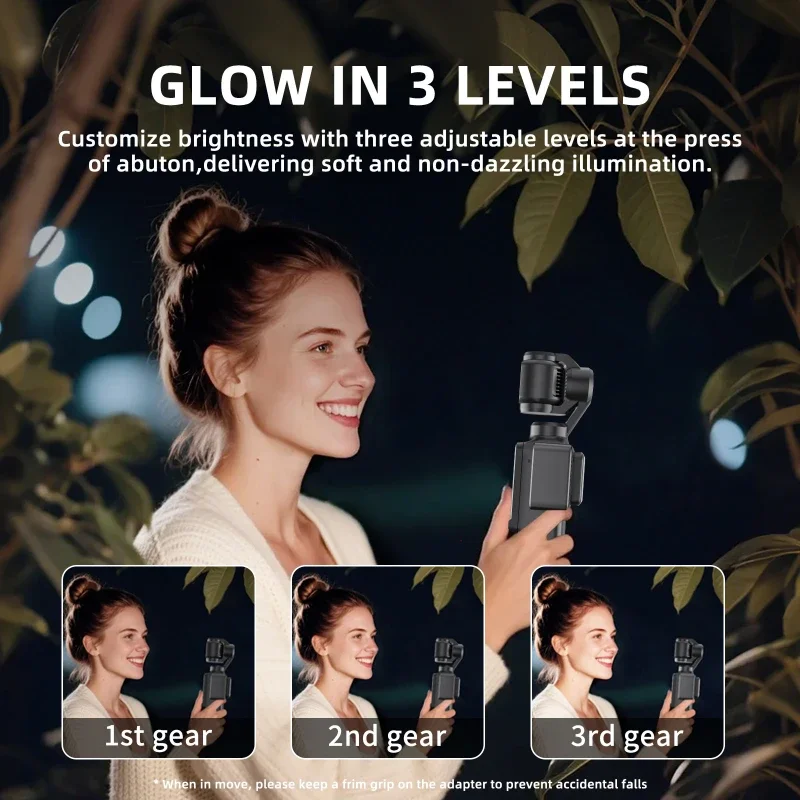 ملحقات كاميرا إضاءة LED مغناطيسية صغيرة ملحقات كاميرا التصوير الفوتوغرافي ثلاثة مستويات يعتم السطوع لجيب DJI Osmo 3 #5