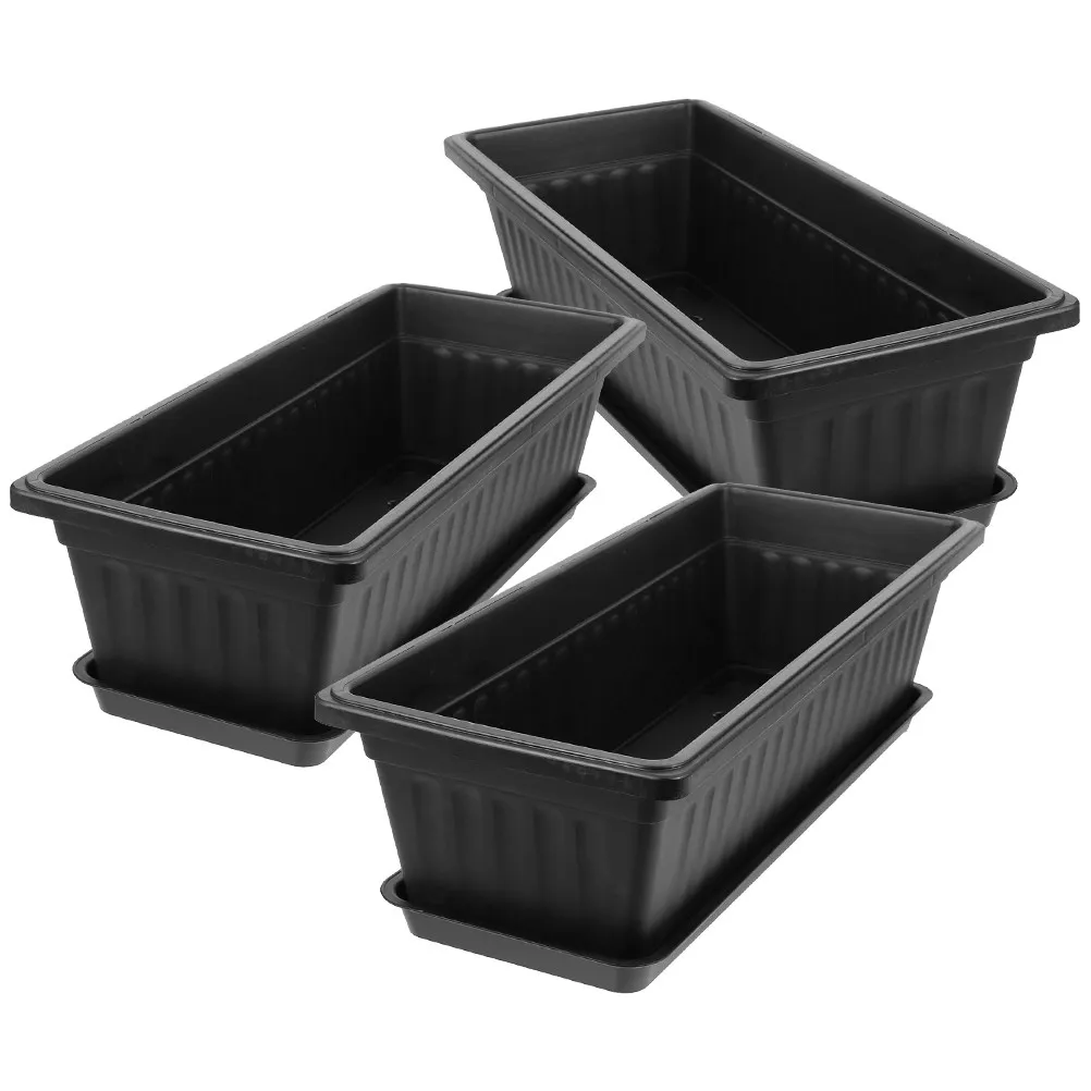 Plastic Flower Pots Planter with Saucer Breathable Gardening Nursery Flower Containers Orchid Pots for Indoor Outdoor