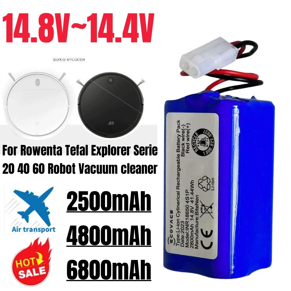 (4800mAh) Battery H18650CH-4S1P for Xiaomi Mi Robot Vacuum Mop Essential MJSTG1, Rowenta, Tefal explorer series 20, Mijia G1