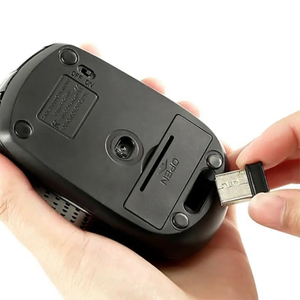 1200DPI 2.4GHz Mouse Mute Portable USB 2.0 Receiver Mini Wireless Optical Mouse for Laptop PC Computer