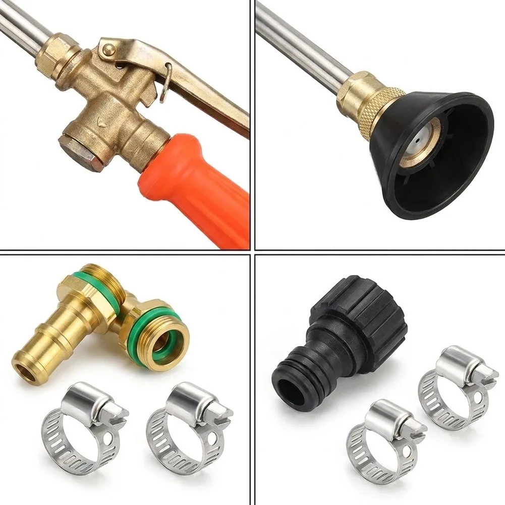 Stainless Steel Replacement Sprayer Wand Adjustable Mist To Stream Nozzle For 1/4 3/8 Inch Garden Hose Yard Watering Irrigation